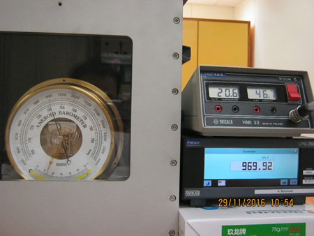 Calibration of a dial type barometer