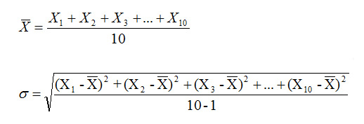 the mean and standard deviation σ