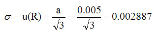 Standard uncertainty for R